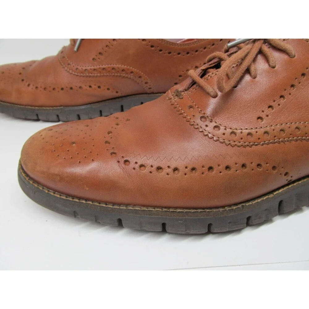 Cole Haan ZeroGrand  Mens Brown Leather Wingtip Oxfords Size US 12 M